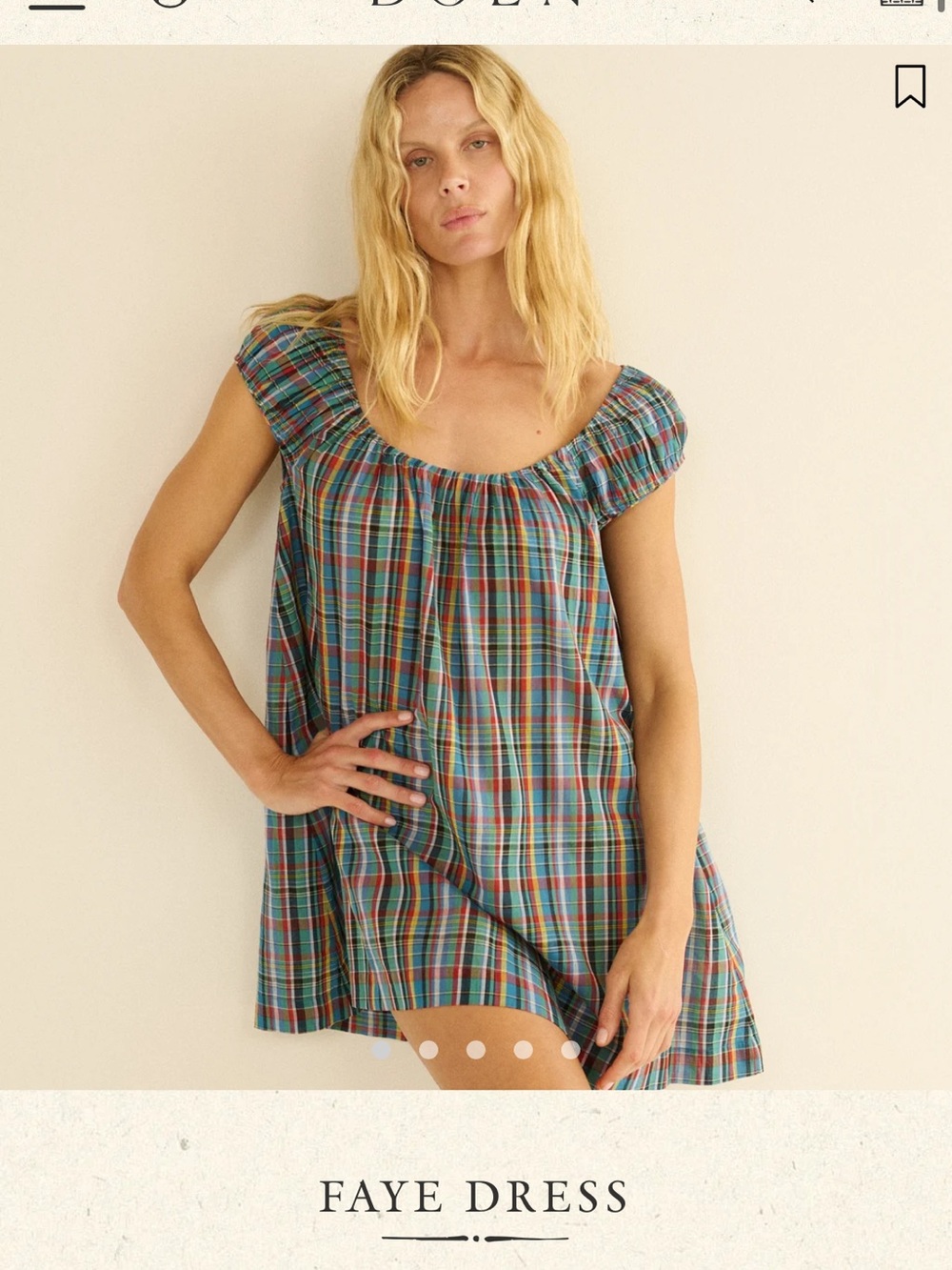 Doen Faye Plaid Cap-Sleeve Mini Dress XS